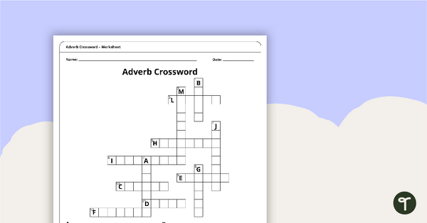 Go to Adverb Crossword – Worksheet teaching resource
