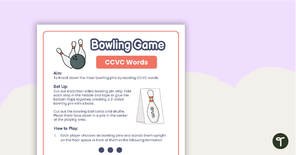 Bowling Game - CCVC Words teaching resource