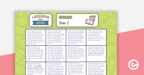 Go to Year 2 – Week 2 Learning from Home Activity Grids teaching resource