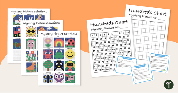 Go to Hundreds Board Mystery Picture Task Cards teaching resource