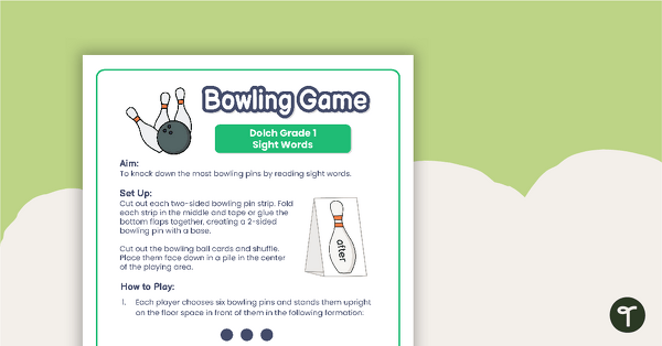 Bowling Game - Dolch First Grade Sight Words teaching resource