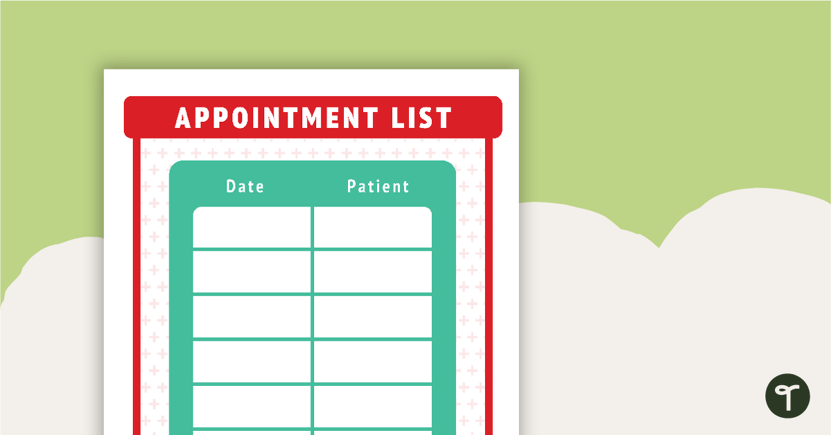 Doctor's Appointment List and Reminder Cards teaching resource