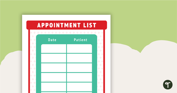 Go to Doctor's Appointment List and Reminder Cards teaching resource