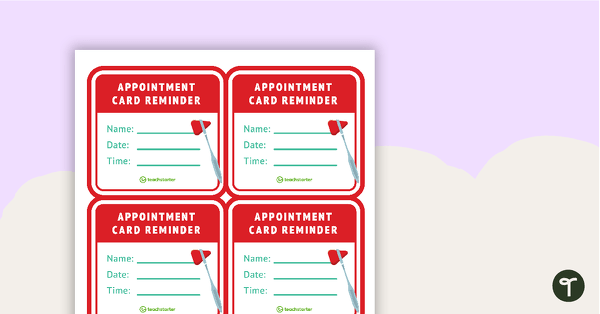 Doctor's Appointment List and Reminder Cards teaching resource