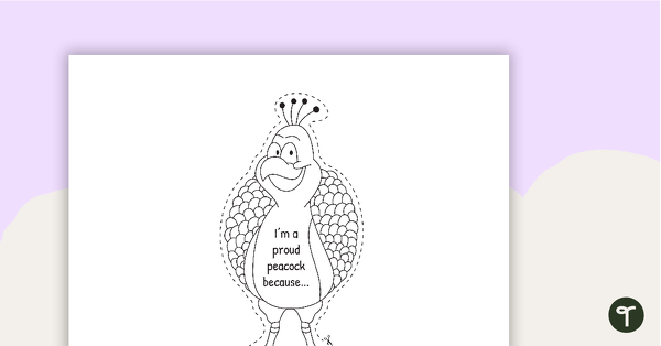 'I'm a Proud Peacock Because...' Template teaching resource