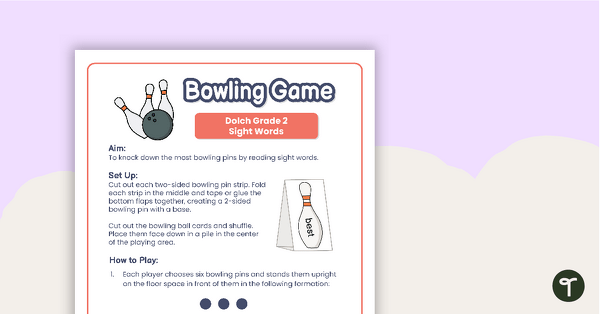 Bowling Game - Dolch Grade 2 Sight Words teaching resource