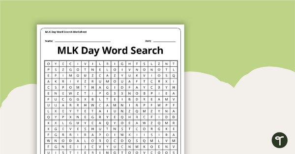 Go to MLK Day Word Search teaching resource