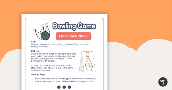 Bowling Game - End Punctuation teaching resource