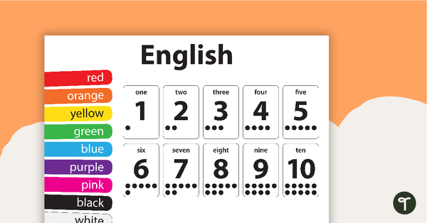 Colours and Numbers in Languages Other Than English teaching resource