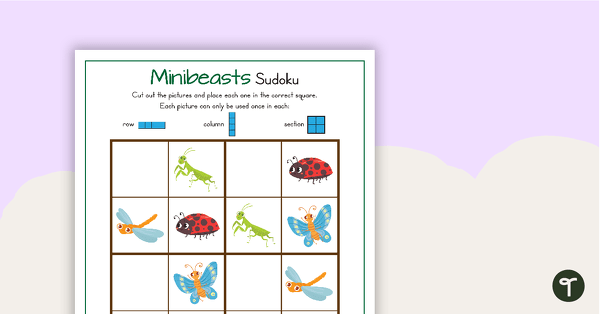 Go to 3 x Picture Sudoku Puzzles - Minibeasts teaching resource