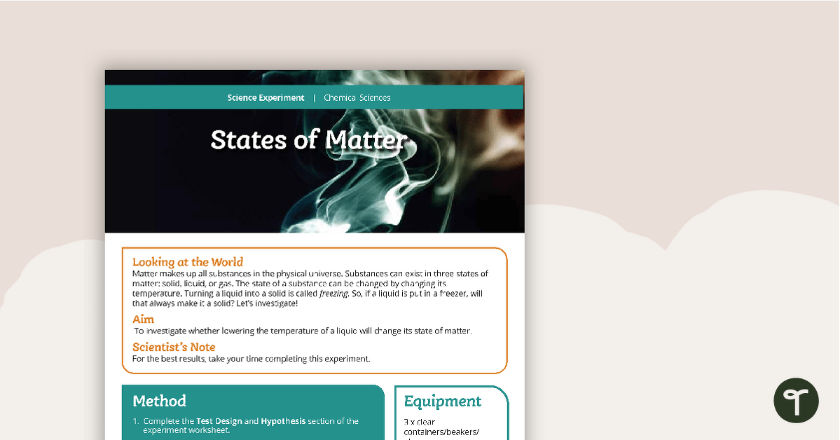 Science Experiment - States of Matter teaching resource