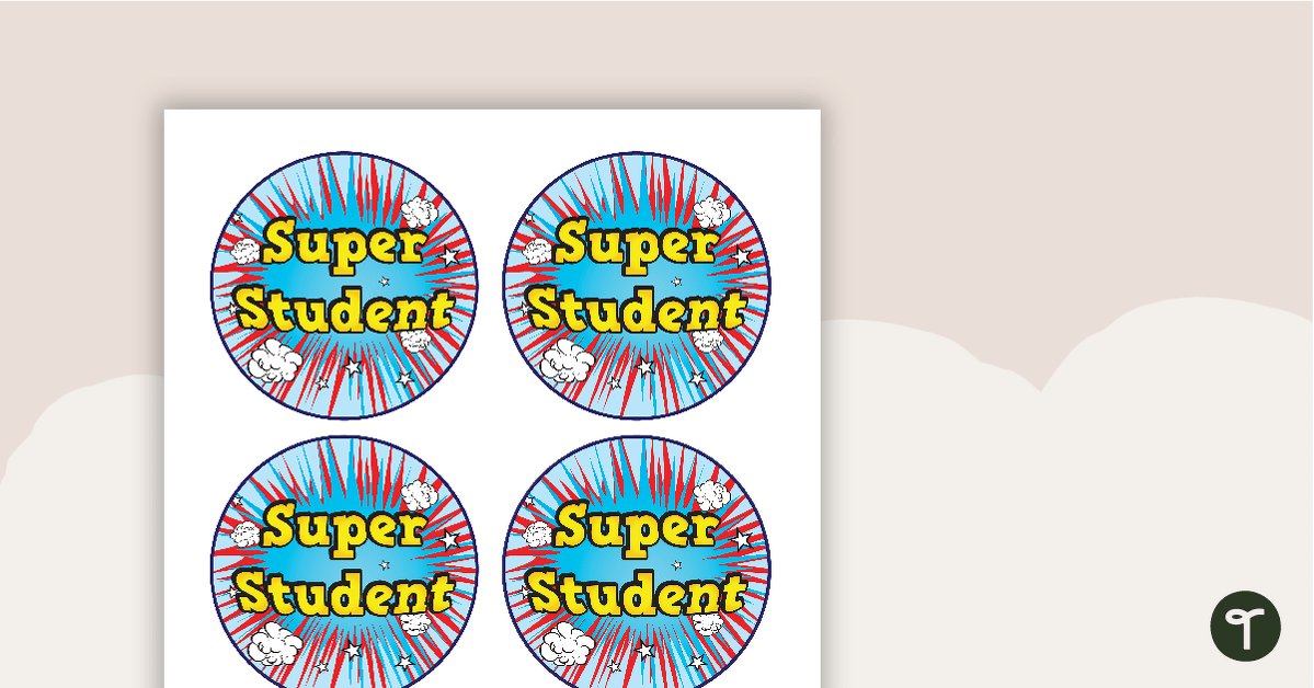 Superheroes - Star Student Badges teaching resource