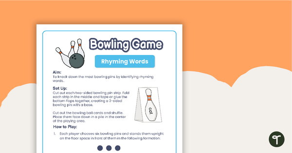 Bowling Game - Rhyming Words teaching resource