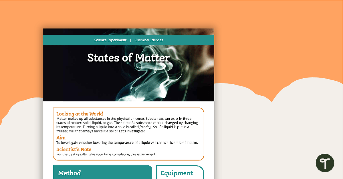 Science Experiment - States of Matter teaching resource