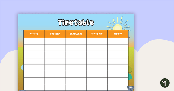 Elephants - Weekly Timetable teaching resource