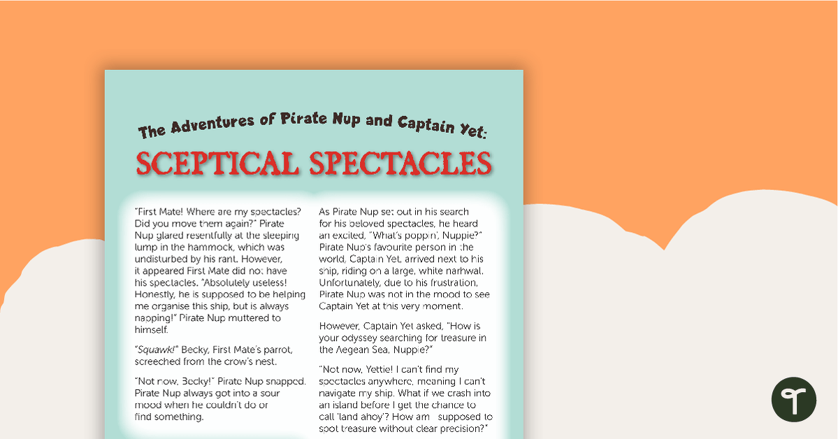 The Adventures of Pirate Nup and Captain Yet – Comprehension Worksheet teaching resource