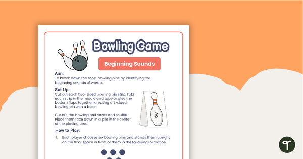 Bowling Game - Beginning Sounds teaching resource