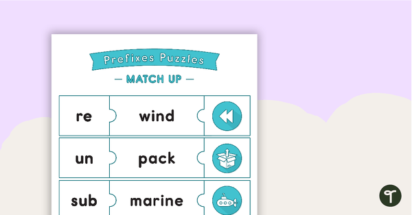 Go to Prefixes Puzzles Match Up Cards teaching resource
