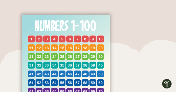 Go to Dinosaurs - Numbers 1 to 100 Chart teaching resource