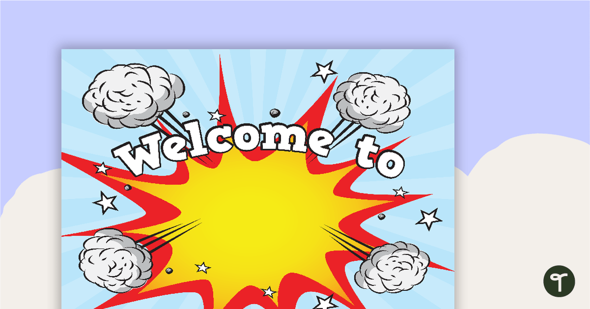 Preview image for Superheroes - Welcome Sign and Name Tags - teaching resource