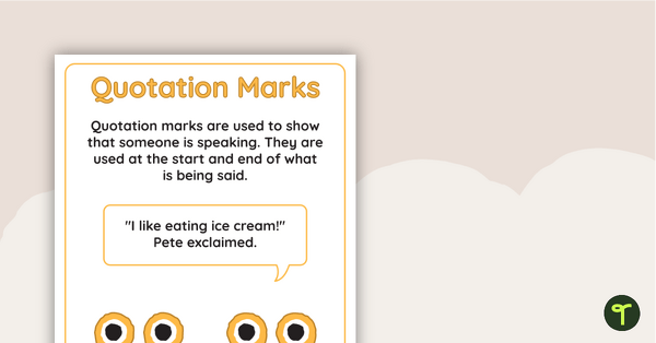 Go to Punctuation Poster – Quotation Marks teaching resource