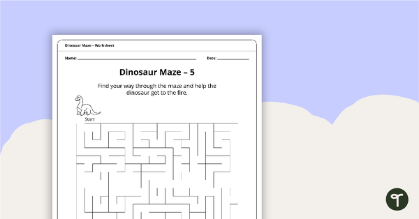 6 x Dinosaur Mazes teaching resource