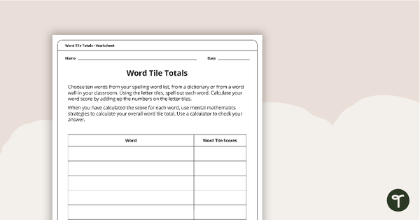 Word Tile Total Activity - Uppercase teaching resource