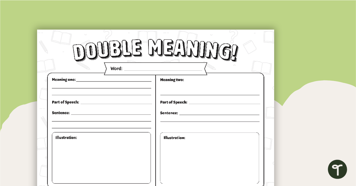 Double Meaning Vocabulary Worksheet teaching resource