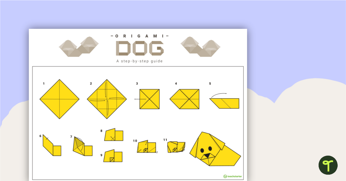 How to Make an Origami Dog — Step-By-Step Instructions teaching resource