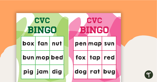 CVC Words Bingo teaching resource