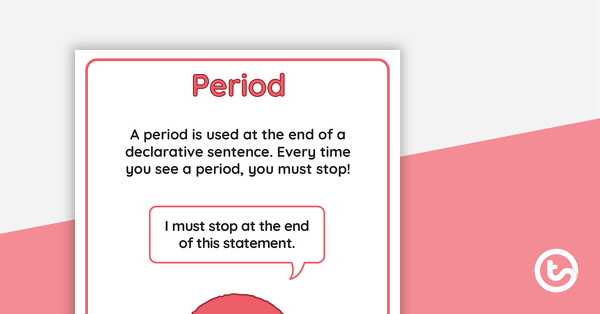 Preview image for Punctuation Poster – Period - teaching resource