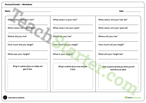Personal Growth Worksheets teaching resource