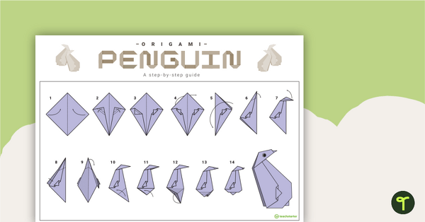 Origami Penguin Step-By-Step Instructions teaching resource