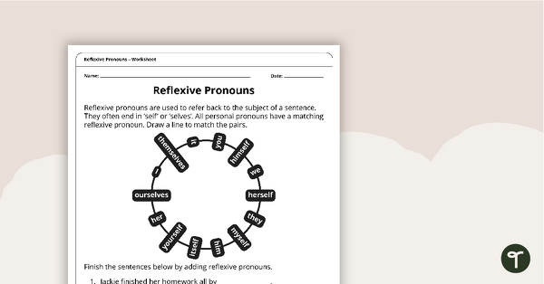 Preview image for Reflexive Pronouns – Worksheet - teaching resource