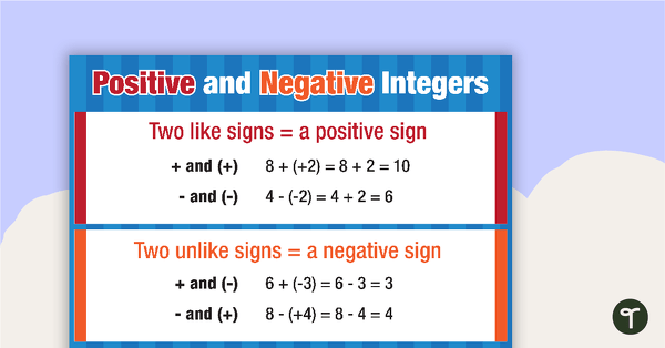 Positive And Negative Integers Rules