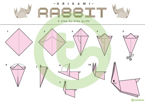 How to Make an Origami Bunny Rabbit: Step-By-Step Instructions for ...