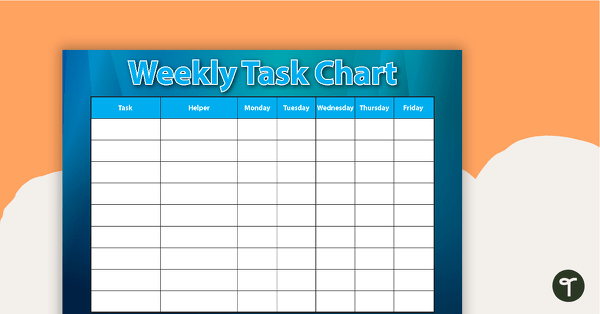 Weekly Task Chart – Blue teaching resource