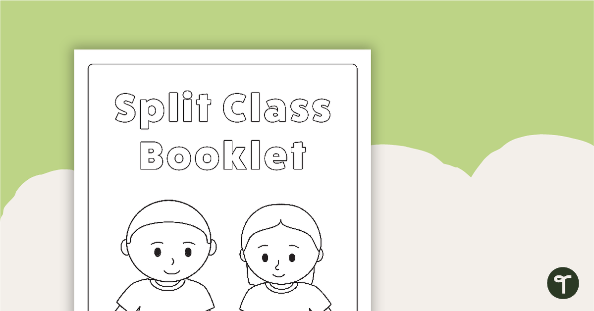 Split Class/Fast Finisher Booklet Front Cover - Students at Desk teaching resource