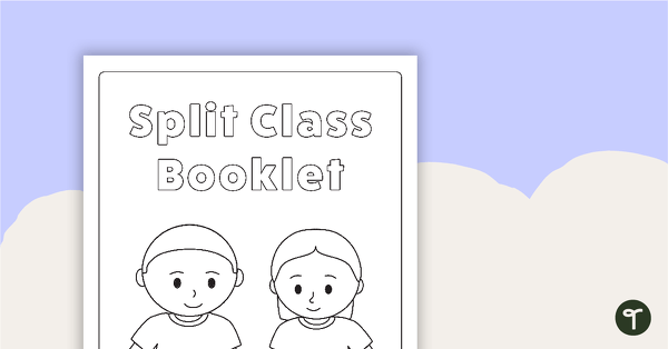 Go to Split Class/Fast Finisher Booklet Front Cover - Students at Desk teaching resource