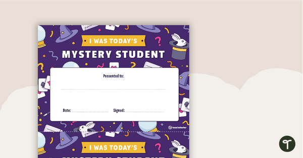 Go to Mystery Student Certificate teaching resource