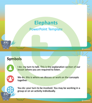 Elephants - PowerPoint Template teaching resource