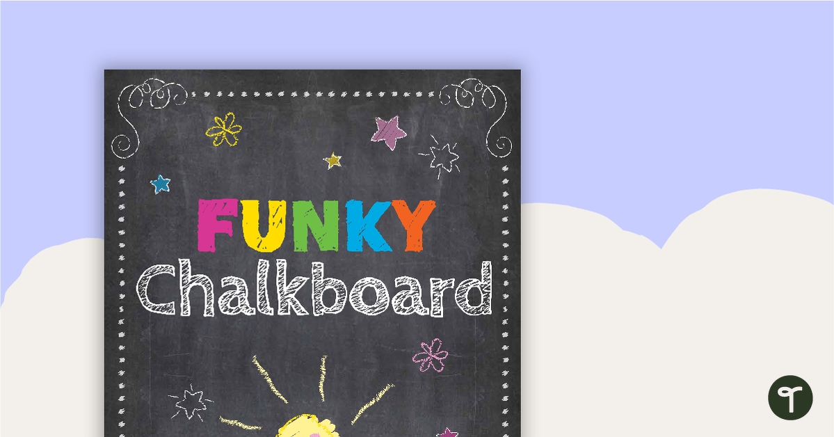 Funky Chalkboard - Title Poster teaching resource