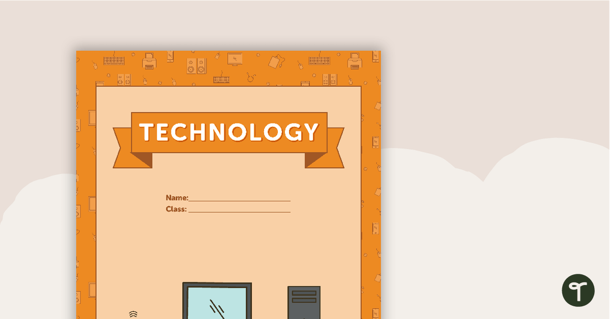 Technology - Hardware Themed Title Page and Personal Vocabulary Sheet teaching resource