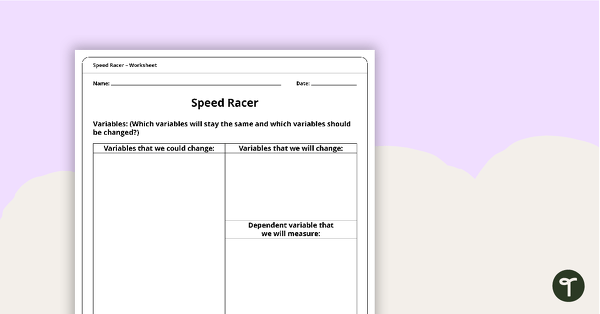 Science Experiment - Speed Racer teaching resource