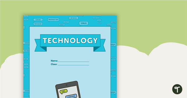 Go to Technology - Vocabulary Themed Title Page and Personal Vocabulary Sheet teaching resource