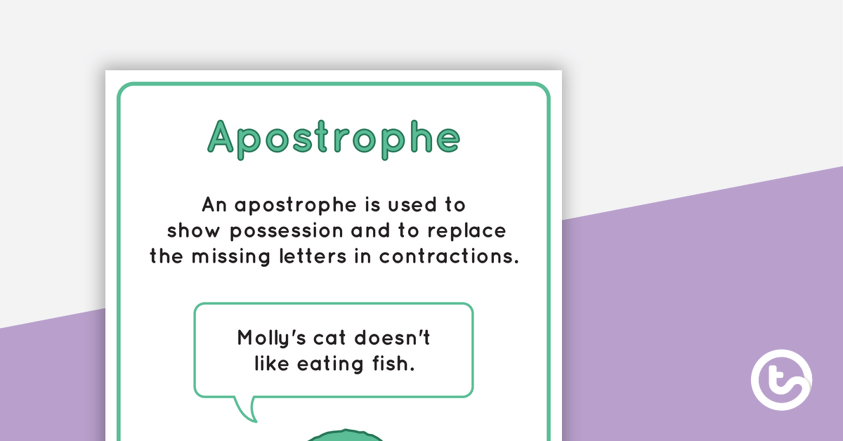 Apostrophe Punctuation Poster teaching resource