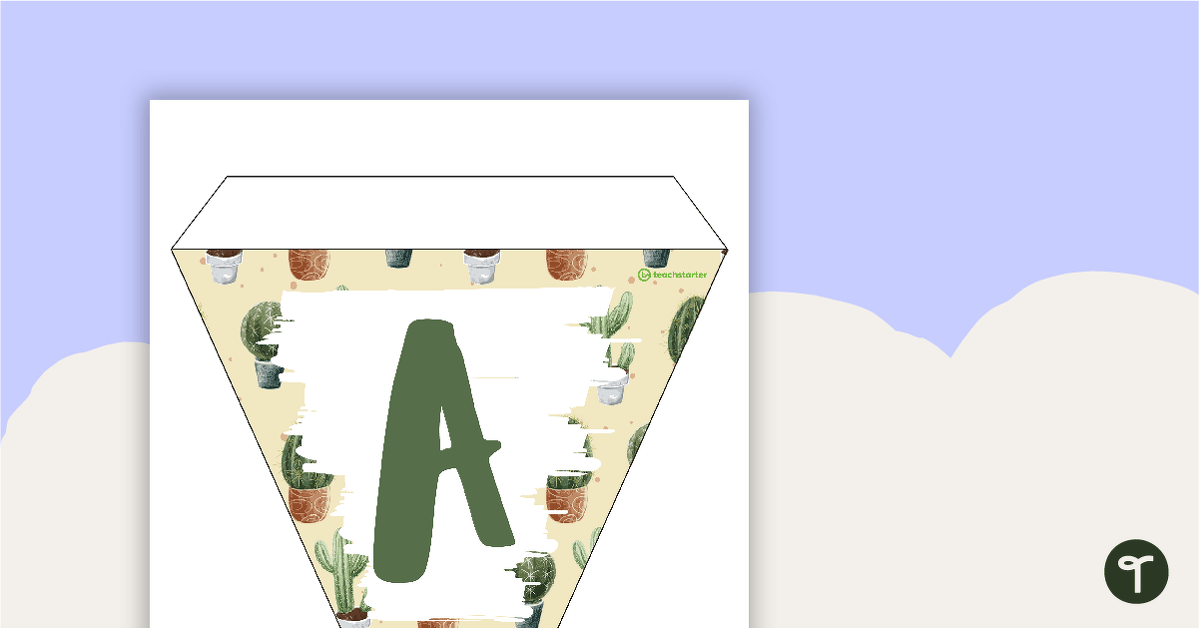 Cactus - Letters and Numbers Bunting teaching resource