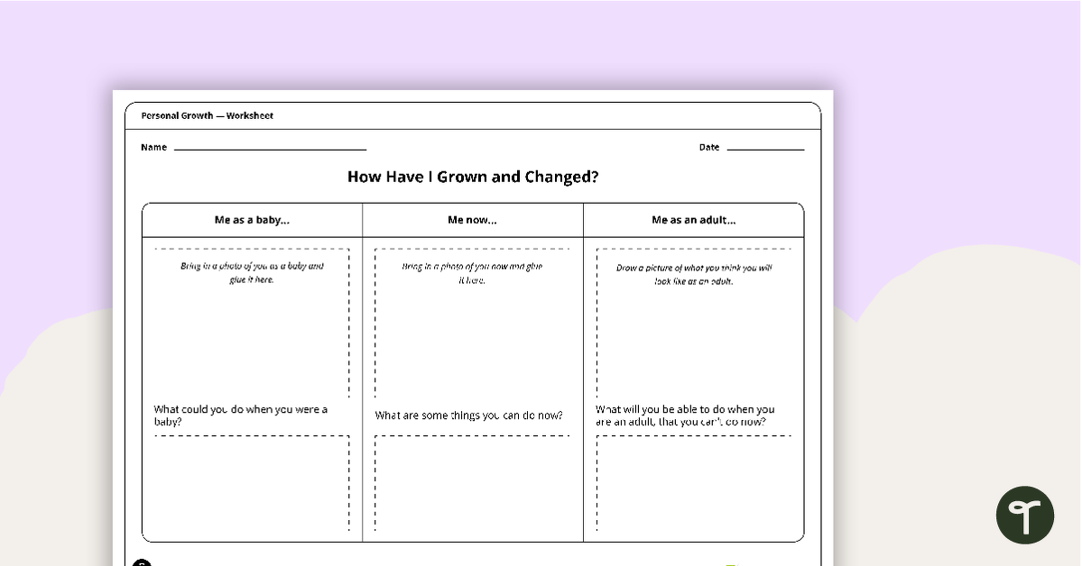 Personal Growth Worksheets teaching resource