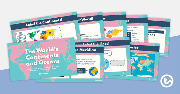 Preview image for The World's Continents and Oceans PowerPoint - teaching resource