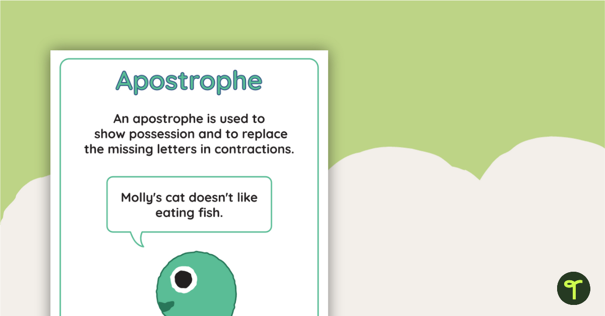 Punctuation Poster – Apostrophe teaching resource